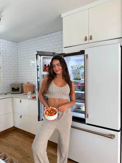 Mai Wide Leg Pant - Oatmeal