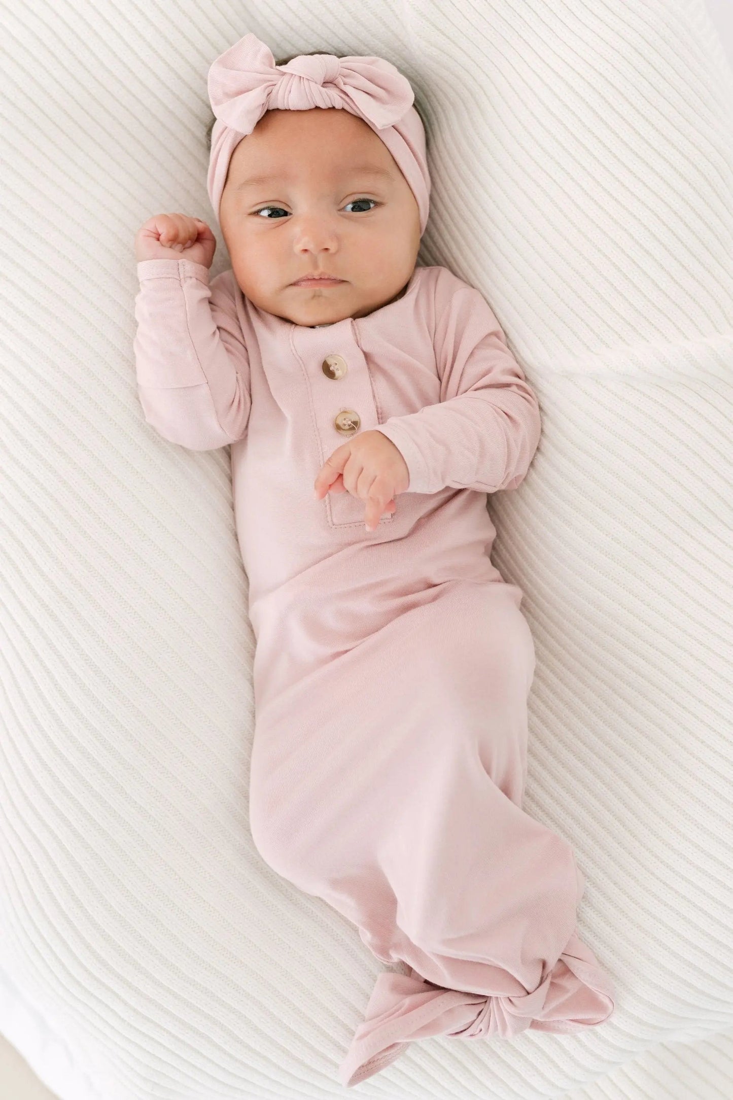 Baby Gowns, Newborn Gowns, Infant Gowns - Newborn Girl Clothes - Dusty Rose