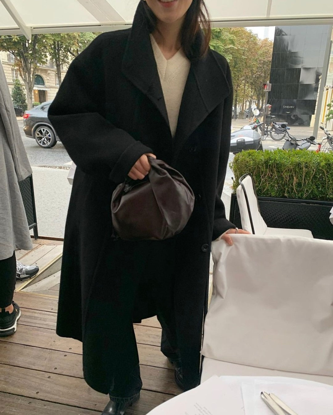 Retro Stand-up Collar Single-breasted Wool Coat