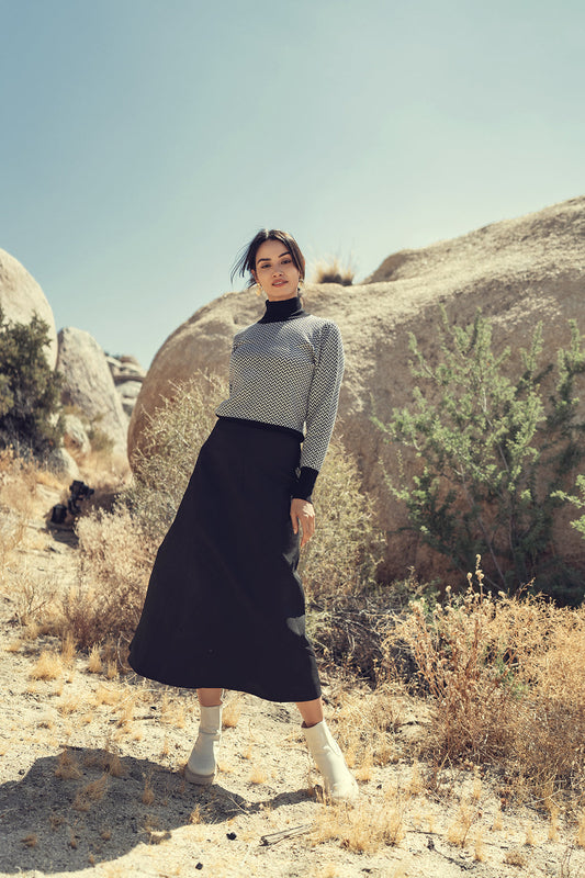 WOOL SEAM SKIRT