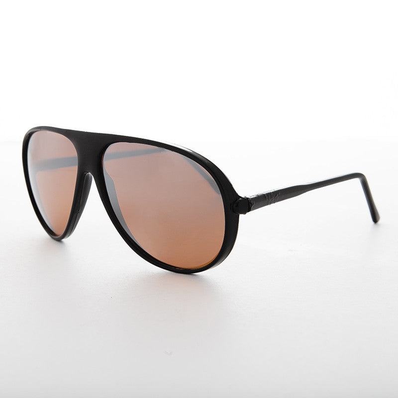 Mirrored Amber Lens Vintage Aviator Sunglass - Slater