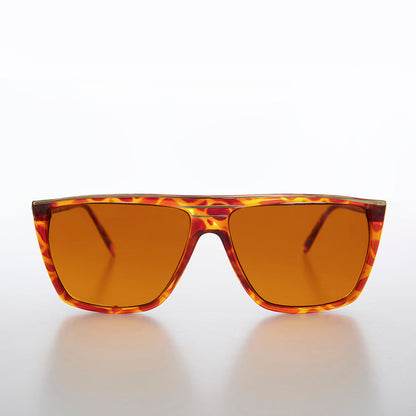 Flat Top Vintage Sunglass with Orange Lenses - Thelda