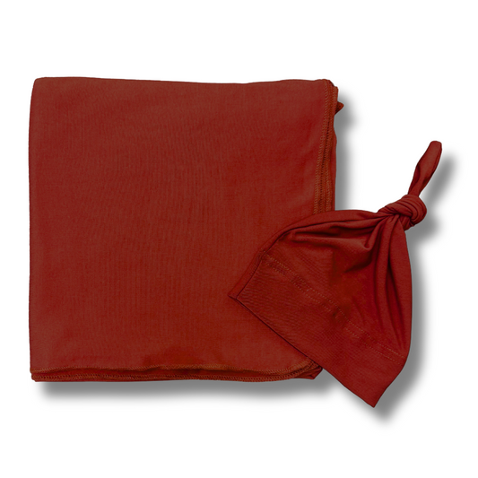 Bamboo Stretch Swaddle Set in Brick