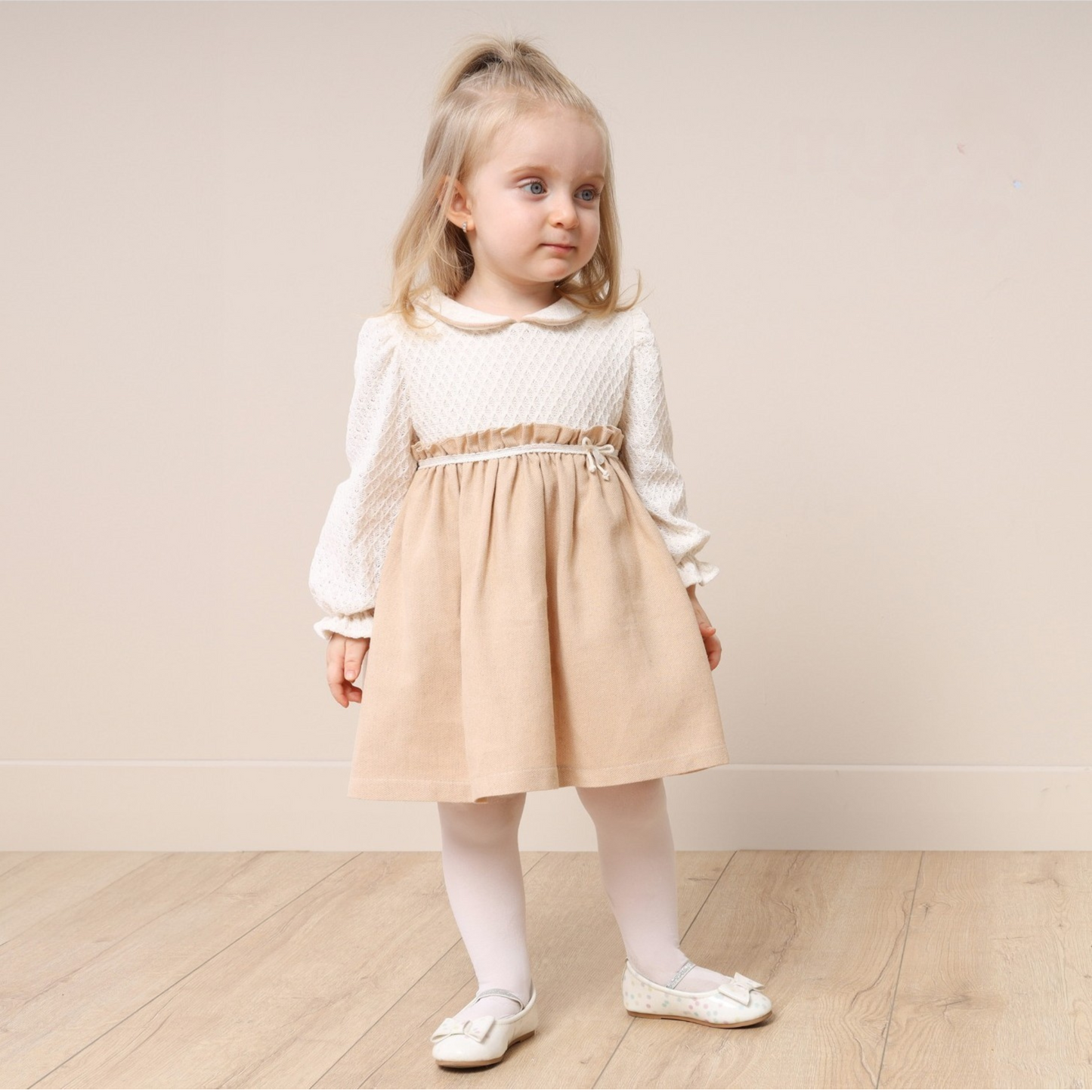 Vintage Cream & Caramel Dress