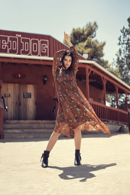 FLORAL RUST DRESS