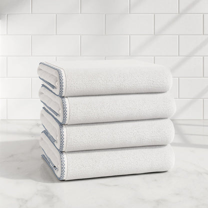 Cotton Border-Stitched 6-Piece Towel Set - Valery Collection