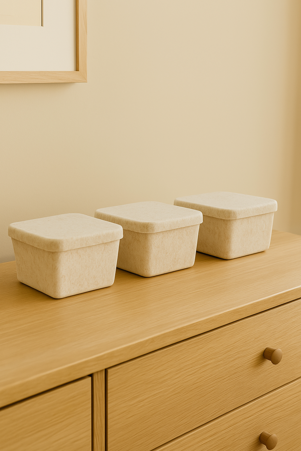 The Sculpted Bin - Petite with Lid | Set of 3