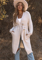 Lovestitch Long Sleeve Honeycomb Tie Front Cardigan