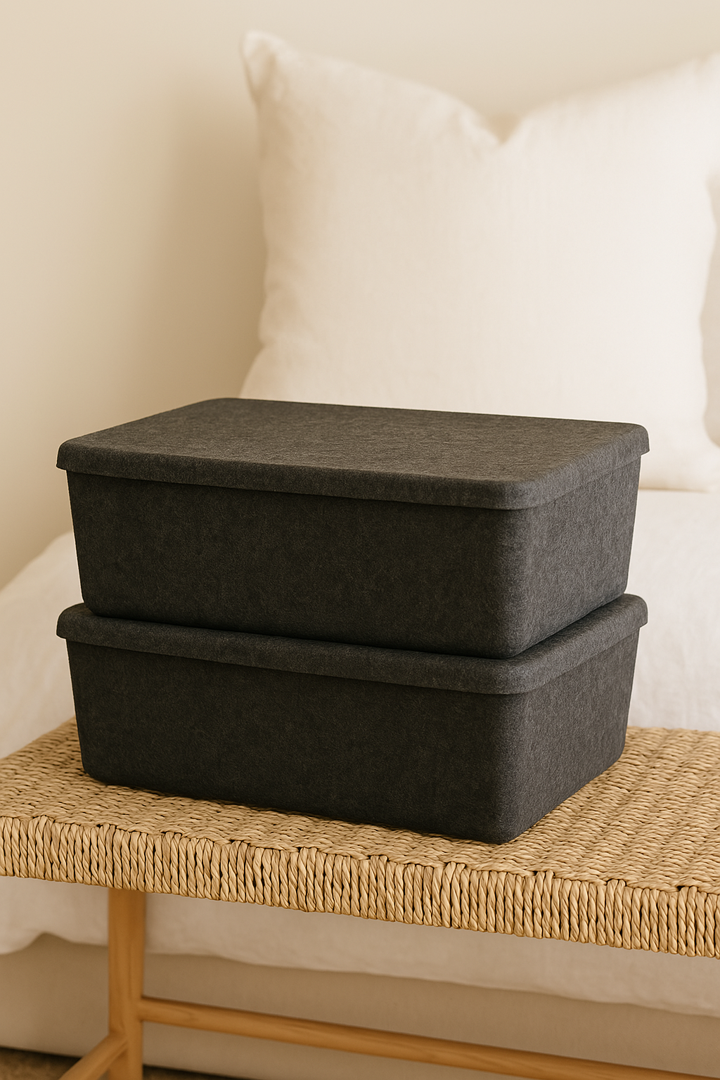 The Sculpted Bin - Large with Lid | Set of 3