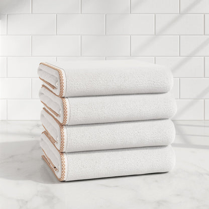 Cotton Border-Stitched 6-Piece Towel Set - Valery Collection