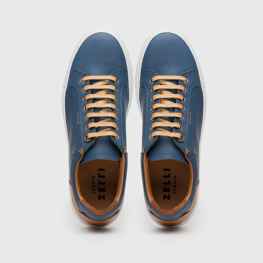 65-229-NVY Diaz Rubberized Calfskin Sneaker Navy