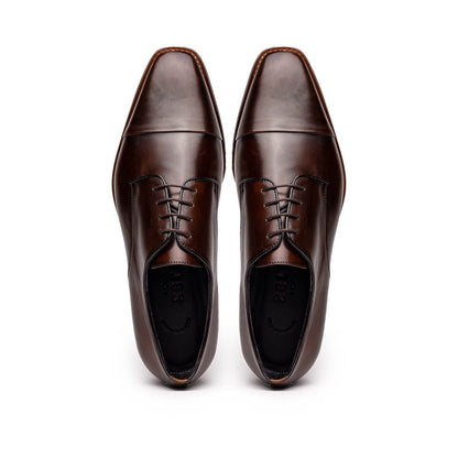 25-550-CST ENZO Italian Calfskin Cap Toe Chestnut