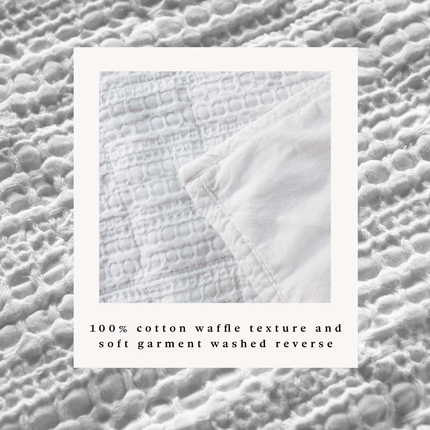 100% Cotton Honeycomb Waffle Garment Washed Quilt Set - Genevieve Collection