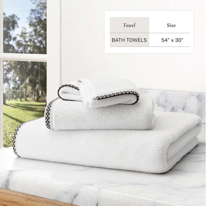 Cotton Border-Stitched 6-Piece Towel Set - Valery Collection