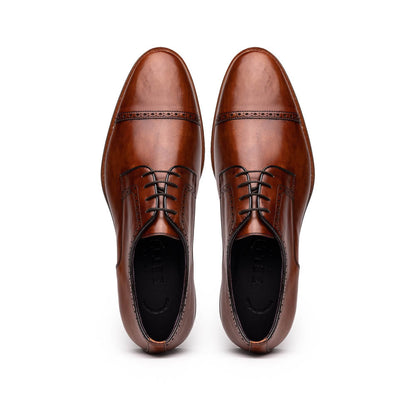 25-548-CGN GIOVANNI Italian Calfskin Lace Up Cognac