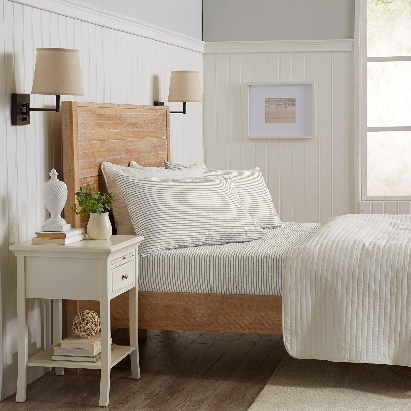 Striped Microfiber Sheet Set - Evette Collection