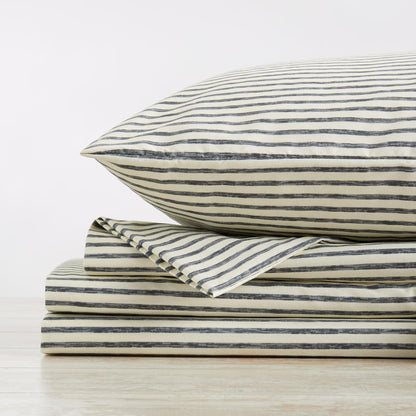 Striped Microfiber Sheet Set - Evette Collection