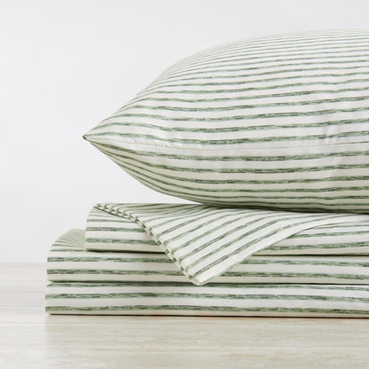Striped Microfiber Sheet Set - Evette Collection