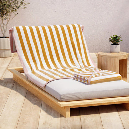 Oversized Striped Border Cabana Beach Towel - Santa Cruz