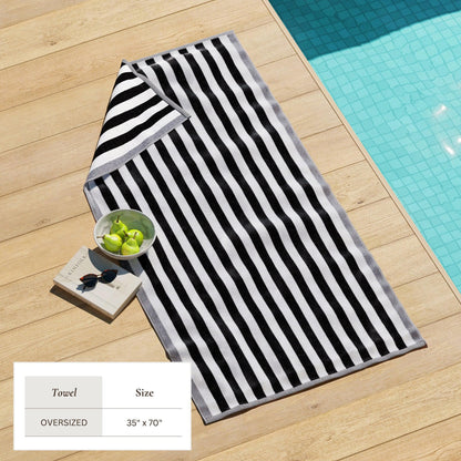 Oversized Striped Border Cabana Beach Towel - Santa Cruz