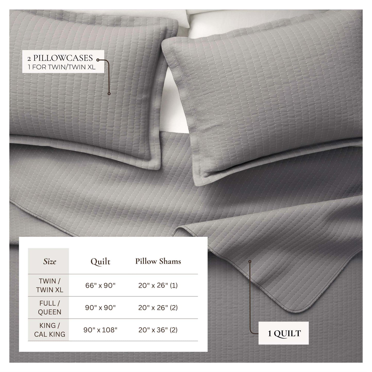 3-Piece Solid Quilt - Alicia Collection