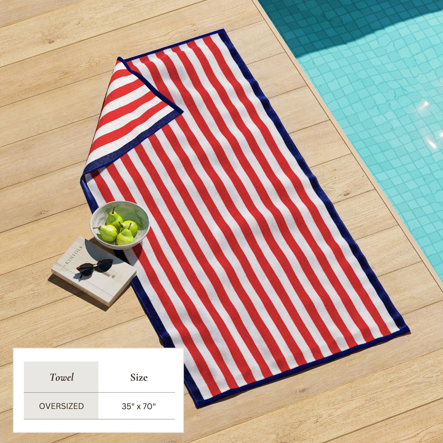 Oversized Striped Border Cabana Beach Towel - Santa Cruz