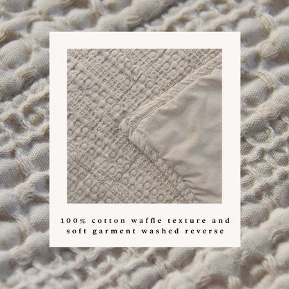 100% Cotton Honeycomb Waffle Garment Washed Quilt Set - Genevieve Collection