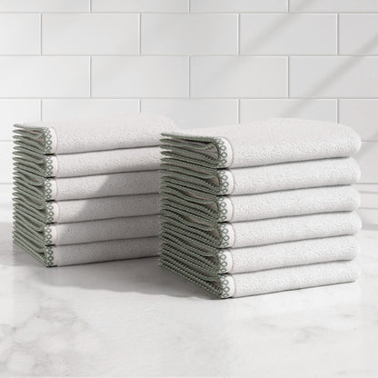 Cotton Border-Stitched 6-Piece Towel Set - Valery Collection