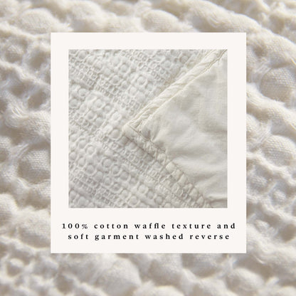 100% Cotton Honeycomb Waffle Garment Washed Quilt Set - Genevieve Collection