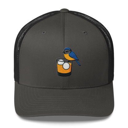 Birdie Juice Golf Hat – Trucker Cap for Golfers (Silver/Charcoal/Green)