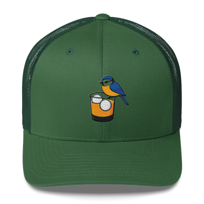 Birdie Juice Golf Hat – Trucker Cap for Golfers (Silver/Charcoal/Green)