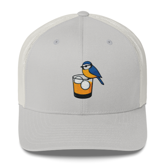 Birdie Juice Golf Hat – Trucker Cap for Golfers (Silver/Charcoal/Green)