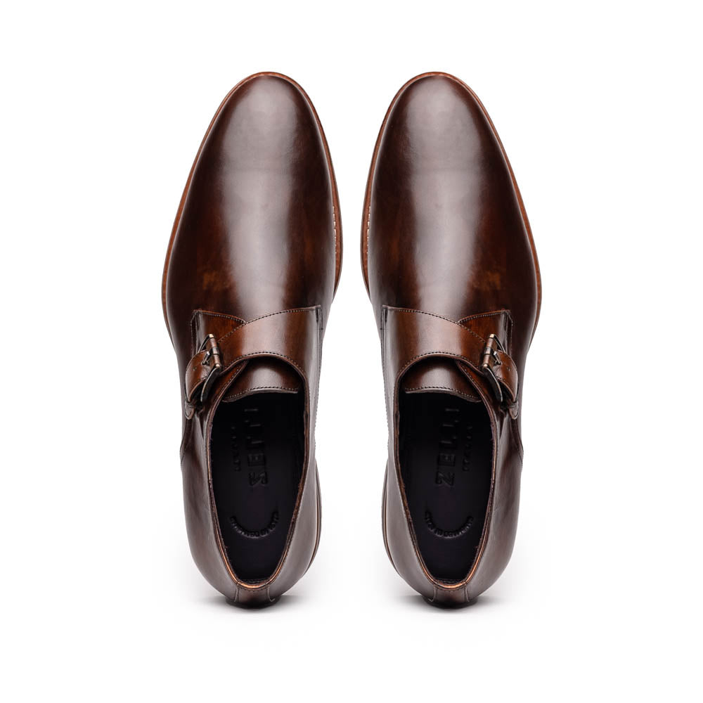 55-605-CST ROMAN Italian Calfskin Monkstrap Chestnut