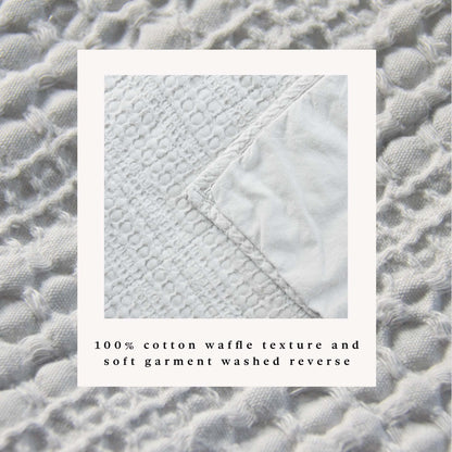 100% Cotton Honeycomb Waffle Garment Washed Quilt Set - Genevieve Collection