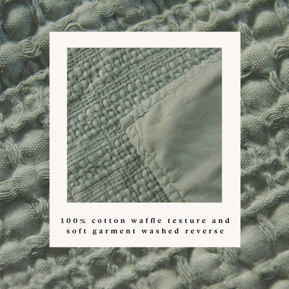 100% Cotton Honeycomb Waffle Garment Washed Quilt Set - Genevieve Collection