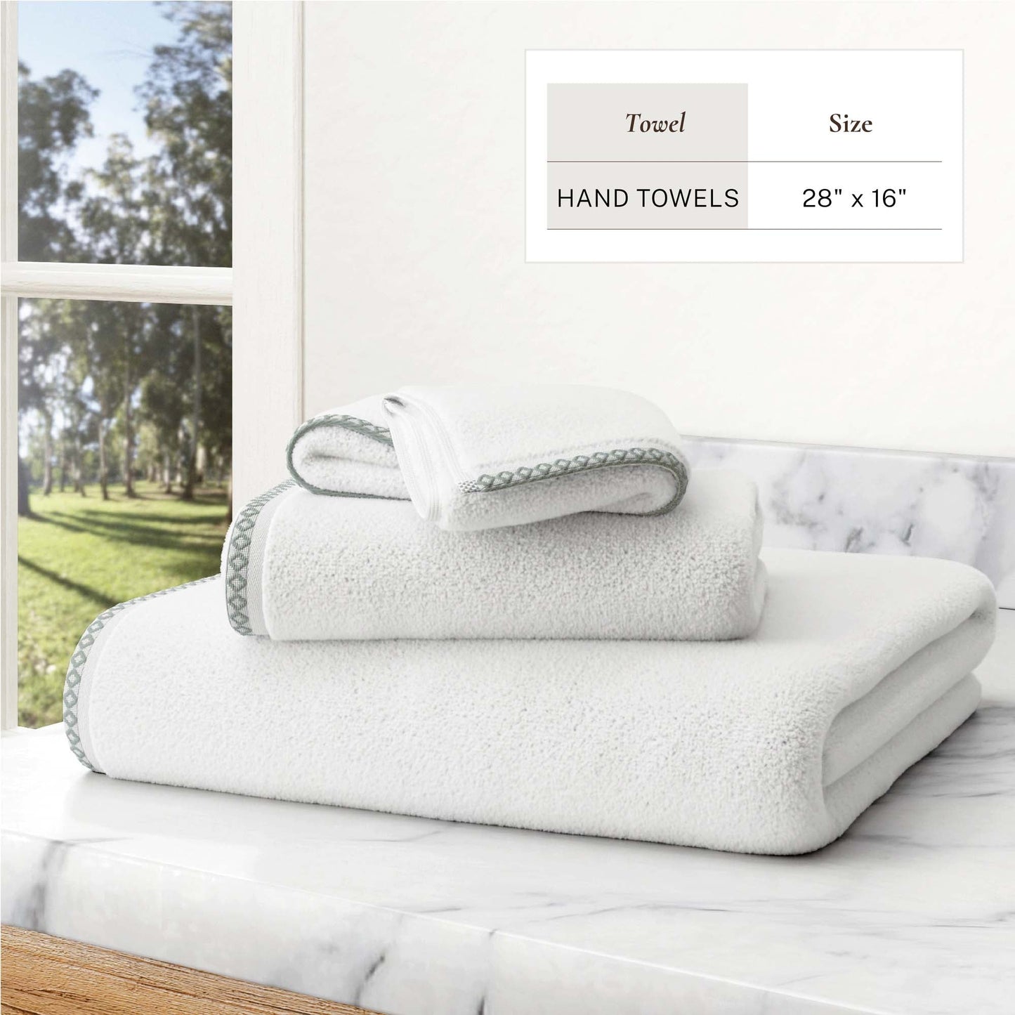 Cotton Border-Stitched 6-Piece Towel Set - Valery Collection